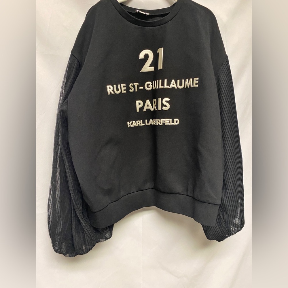 Karl Lagerfeld fancy sweatshirt, girls size 14, black